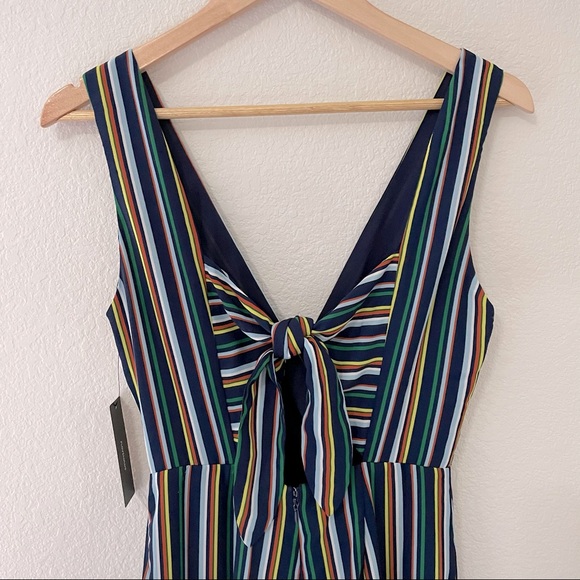Lulus Allyson Navy Multi Striped Culotte Jumpsuit - Picture 6 of 9